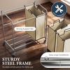 image:imageSimple Houseware Heavy Duty 3Bag Laundry Sorter Rolling Cart AssortedChrome