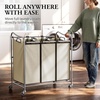 image:imageSimple Houseware Heavy Duty 3Bag Laundry Sorter Rolling Cart AssortedChrome