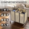 image:imageSimple Houseware Heavy Duty 3Bag Laundry Sorter Rolling Cart AssortedChrome