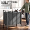 image:imageSimple Houseware Heavy Duty 3Bag Laundry Sorter Rolling Cart AssortedDark Grey