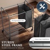image:imageSimple Houseware Heavy Duty 3Bag Laundry Sorter Rolling Cart AssortedDark Grey