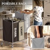 image:imageSimple Houseware Heavy Duty 3Bag Laundry Sorter Rolling Cart AssortedSilverAssorted