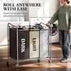 image:imageSimple Houseware Heavy Duty 3Bag Laundry Sorter Rolling Cart AssortedSilverAssorted