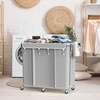 image:imageSimple Houseware Large 2 Section Rolling Laundry Cart Heavy Duty 265L