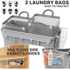image:imageSimple Houseware Large 2 Section Rolling Laundry Cart Heavy Duty 265L