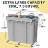 image:imageSimple Houseware Large 2 Section Rolling Laundry Cart Heavy Duty 265L