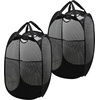 image:imageSimple Houseware Mesh PopUp Laundry Hamper with Side Pocket 2 Pack BlackBlack
