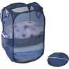 image:imageSimple Houseware Mesh PopUp Laundry Hamper with Side Pocket 2 Pack BlackDark Blue
