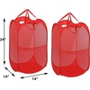 image:imageSimple Houseware Mesh PopUp Laundry Hamper with Side Pocket 2 Pack BlackRed