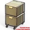 image:imageSimple Houseware Stackable Mesh Hanging Rolling File Cart Black