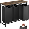 image:imageSimple Houseware 3Section Laundry Sorter wTabletop Shelf Rustic Brown