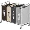 image:imageSimple Houseware 4Bag Heavy Duty Laundry Sorter Rolling Cart Dark GreySilverAssorted