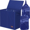 image:imageSimple Houseware Double Laundry Hamper with Lid amp Removable Bags BlackDark Blue