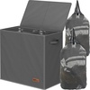image:imageSimple Houseware Double Laundry Hamper with Lid amp Removable Bags BlackDark Grey