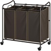 image:imageSimple Houseware Heavy Duty 3Bag Laundry Sorter Rolling Cart AssortedBronze
