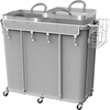 image:imageSimple Houseware Large 2 Section Rolling Laundry Cart Heavy Duty 265L