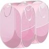 image:imageSimple Houseware Mesh PopUp Laundry Hamper with Side Pocket 2 Pack BlackPink