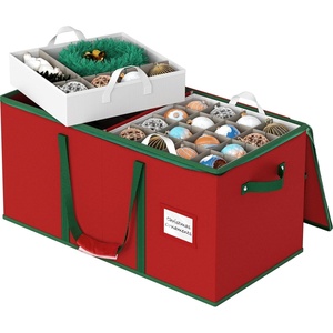 image:imageSimple Houseware 128 Christmas Ornament Storage Box with Adjustable Divider128 Ornaments