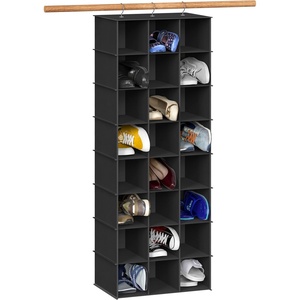 image:imageSimple Houseware 24 Section Shelves Hanging Shoes Organizer BlackBlack