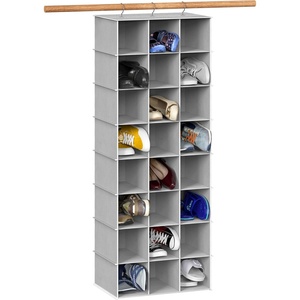 image:imageSimple Houseware 24 Section Shelves Hanging Shoes Organizer BlackGrey