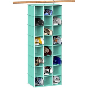 image:imageSimple Houseware 24 Section Shelves Hanging Shoes Organizer BlackTurquoise