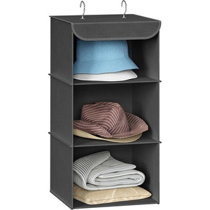 image:imageSimple Houseware 3 Shelf Hanging Closet Organizer GrayDark Grey