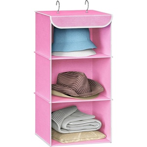 image:imageSimple Houseware 3 Shelf Hanging Closet Organizer GrayPink