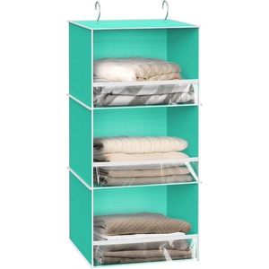 image:imageSimple Houseware 3 Shelf Hanging Closet Organizer GrayTurquoise