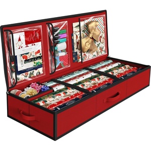 image:imageSimple Houseware 415 Wrapping Paper Organizer Fits 40 Rolls GrayRed