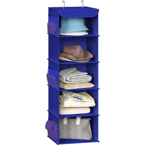 image:imageSimple Houseware 5 Shelf Hanging Closet Organizer BlackDark Blue