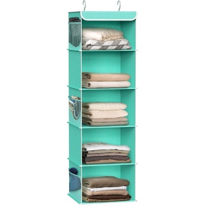image:imageSimple Houseware 5 Shelf Hanging Closet Organizer BlackTurquoise