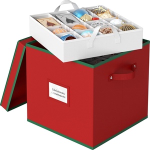 image:imageSimple Houseware 64 Christmas Ornament Storage Box with Adjustable Dividers