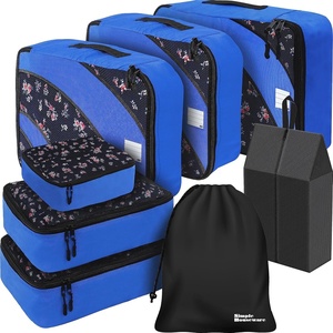 image:imageSimple Houseware 8Set Packing Cubes with Laundry Bag amp Shoe Bag for TravelBlue