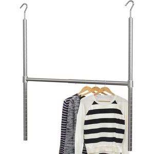 image:imageSimple Houseware Adjustable Closet Hanging Rod WhiteChrome