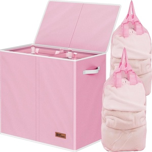 image:imageSimple Houseware Double Laundry Hamper with Lid amp Removable Bags BlackPink