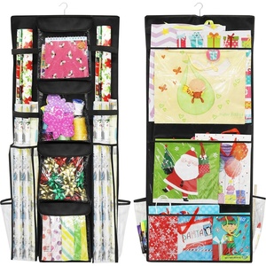 image:imageSimple Houseware DoubleSided Hanging Gift Wrap Organizer Red Set of 1Black