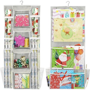 image:imageSimple Houseware DoubleSided Hanging Gift Wrap Organizer Red Set of 1Grey