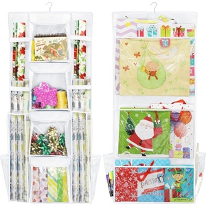 image:imageSimple Houseware DoubleSided Hanging Gift Wrap Organizer Red Set of 1White
