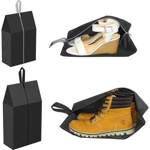 image:imageSimple Houseware Travel Shoe Bags Set of 4 Waterproof with Zipper Black