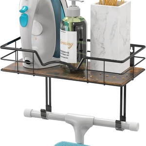 image:imageSimple Houseware Wall Mount Ironing Board Holder wHanger Shelf Black