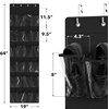 image:imageSimple Houseware 24 Pockets Large Clear Over the Door Shoe Organizer GrayBlack