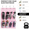 image:imageSimple Houseware 24 Pockets Large Clear Over the Door Shoe Organizer GrayPink