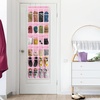 image:imageSimple Houseware 24 Pockets Large Clear Over the Door Shoe Organizer GrayPink