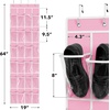 image:imageSimple Houseware 24 Pockets Large Clear Over the Door Shoe Organizer GrayPink