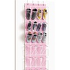 image:imageSimple Houseware 24 Pockets Large Clear Over the Door Shoe Organizer GrayPink