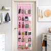 image:imageSimple Houseware 24 Pockets Large Clear Over the Door Shoe Organizer GrayPink