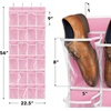 image:imageSimple Houseware 24 Pockets Large Clear Over the Door Shoe Organizer GrayPink
