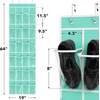 image:imageSimple Houseware 24 Pockets Large Clear Over the Door Shoe Organizer GrayTurquoise