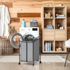 image:imageSimple Houseware 2Bag Heavy Duty Laundry Sorter Rolling Cart SilverDark Gray