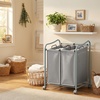 image:imageSimple Houseware 2Bag Heavy Duty Laundry Sorter Rolling Cart SilverSilver
